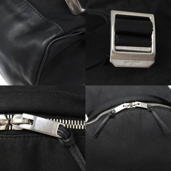 SAINT LAURENT Classic Hunter Backpack Canvas Black Silver Auth yk14364V - Picture 15 of 15
